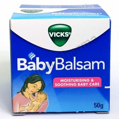 Vicks Babyrub Babybalsum สูตรอ่อนโยน สำหรับเด็กทารกอายุ3เดือนขึ้นไป (50 g.) 