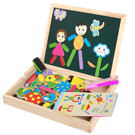 Wood Toy ของเล่นไม้เสริมพัฒนาการ ชุดกระดานเเม่เหล็ก Drawing Board