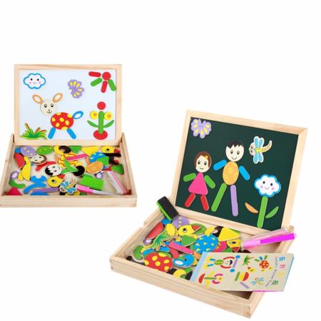 Wood Toy ของเล่นไม้เสริมพัฒนาการ ชุดกระดานเเม่เหล็ก Drawing Board