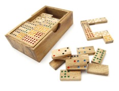 Wood Toy ของเล่นไม้ Domino 9 points ใหญ่ , 4th Floor, 56 large pieces. โดมิโน่