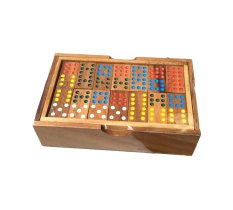 Wood Toy ของเล่นไม้ Domino 9 points ไซด์เล็ก(4 ชั้น เล็ก) เกมไม้ ของเล่นเสริมพัฒนาการ เกมสำหรับครอบครัว