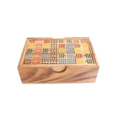 Wood Toys ของเล่นไม้ Domino 12 points, 4th Floor, 64 large pieces. เกมไม้ ของเล่นเสริมพัฒนาการ เกมสำหรับครอบครัว