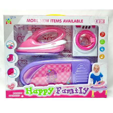 Worktoys ชุดเตารีดจำลอง โต๊ะรีดผ้าของเล่น พร้อมเครื่องซักผ้า มีไฟ มีเสียง