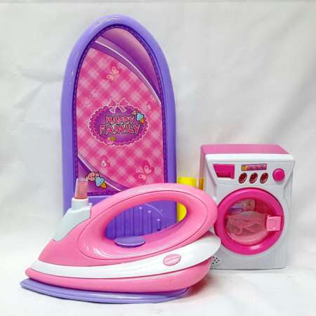 Worktoys ชุดเตารีดจำลอง โต๊ะรีดผ้าของเล่น พร้อมเครื่องซักผ้า มีไฟ มีเสียง