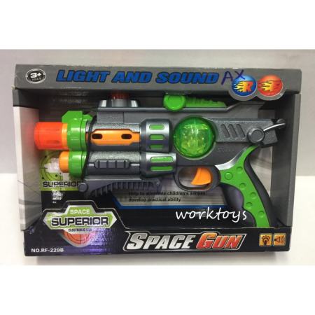 !!อย่าช้า Worktoys ปืน ปืนของเล่น ปืนเด็กเล่น มีเสียง มีไฟ พร้อมแสงเลเซอร์ ลดราคาสุดๆ