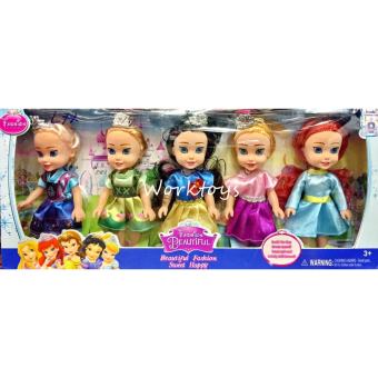 Worktoys ตุ๊กตาเจ้าหญิง ตุ๊กตาบาบี้ Disney Princess 5 ตัว สูง 17 ซม 