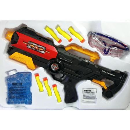 Worktoys ปืน ปืนสั้นอัดลมกระสุนโฟมยาง กระสุนน้ำ EVA BULLETS WATER BULLETS (2 IN 1) สีดำ