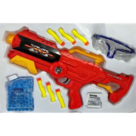 Worktoys ปืน ปืนสั้นอัดลมกระสุนโฟมยาง กระสุนน้ำ EVA BULLETS WATER BULLETS (2 IN 1) สีแดง