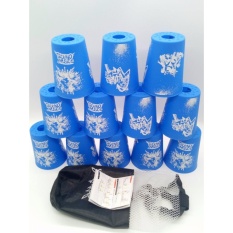 แก้วสแต็ค YJ Speed Stack Cups Set 12 Pcs Family Sport Game Stacking Rapid FastYJ(Blue techno)