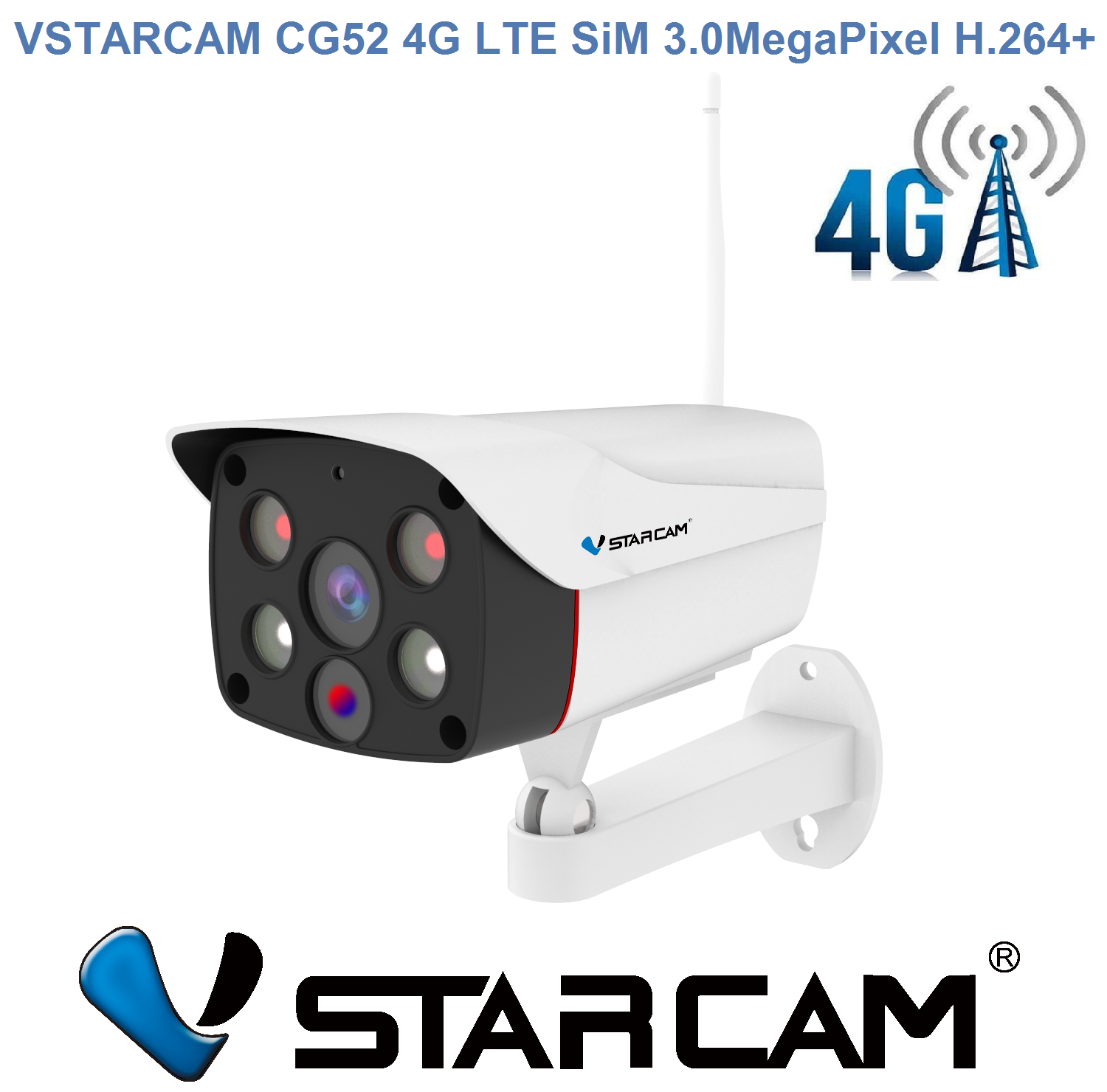 VSTARCAM CG52 4G LTE SiM SHD 1296P 3.0MegaPixel H.264+ Camera กล้องวงจรปิด
