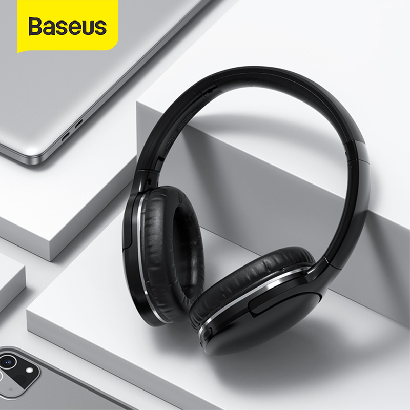 Baseus D02 Pro หูฟังครอบหู หูฟังไร้สาย หูฟังกีฬา หูฟังบลูทูธ แบบพกพา 5.0 หูฟังสำหรับ iPhone Xiaomi Vivo Oppo [Baseus Official Store]