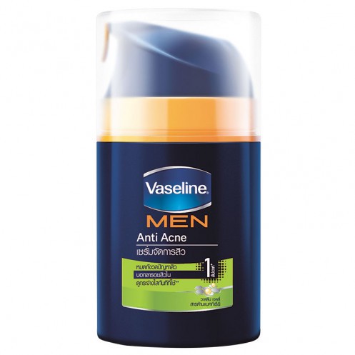Vaseline Men Anti ACNE Total Fairness Serum 50 ml. วาสลีน เมน เซรั่ม มอยส์เจอร์ไรเซอร์ เพื่อผิวหน้าหมดกังวลปัญหาสิว 50 มล.