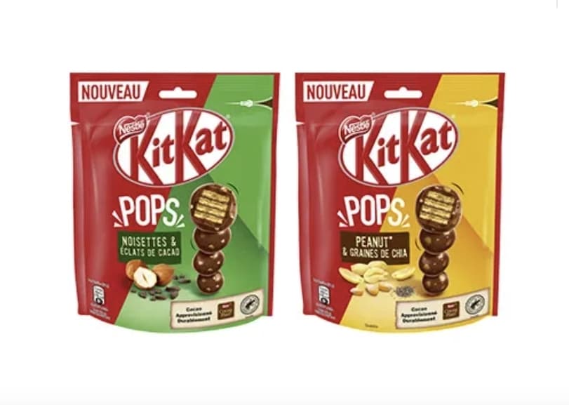 Kitkat Pops New Collectins คิทแคทป็อป เวเฟอร์เคลือบช็อคโกแลต ผสมเฮเซลนัทและโกโก้ (ห่อสีเขียว) ขนาด 140 กรัม