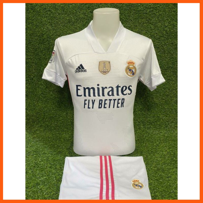 Best Seller, High Quality ชุดกีฬาทีมมาดริด สีขาวมาใหม่เสื้อ + กางเกง Sport Uniform Football Uniform Liverpool Team Sport Shirts Sport Pants Uniform for Exercise Product High quality for you.