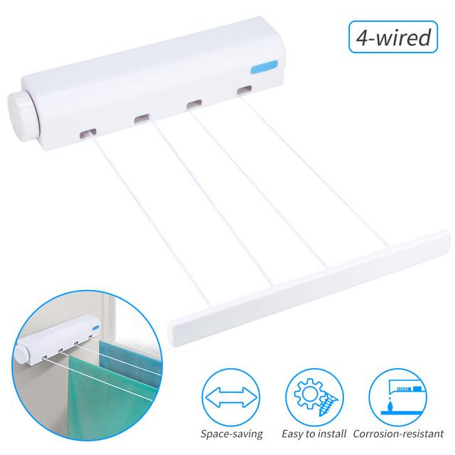 Clothes Line Drying Racks Retractable Laundry Clothesline Wall Hanging