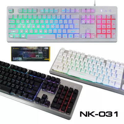ส่งฟรี NUBWO NK-31 Savior Gaming Keyboard คีบอร์ดเกมมิ่ง ไฟรุ้ง 7สี ประกันศูนย์ 1ปี สีขาว