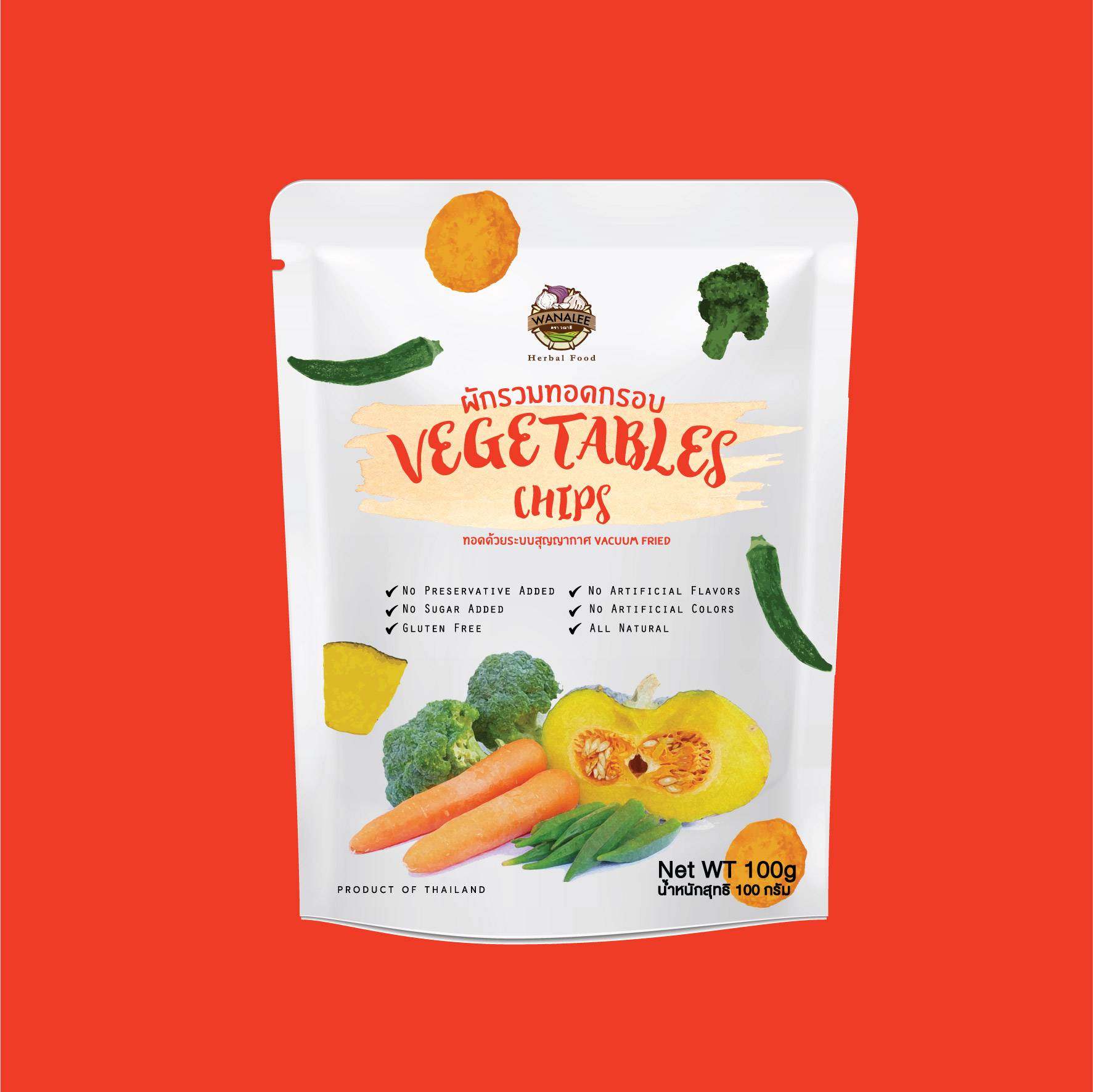 (NEW!!) WANALEE - ผักรวมทอดกรอบ Vegetables Chips 30g