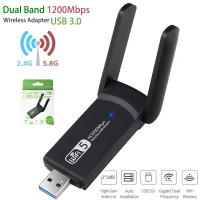 ตัวรับสัญญาณไวไฟ แบบ 1200M Gigabit Dual Band USB 3.0 Adapter Wifi Wireless 1200Mbps wifi5