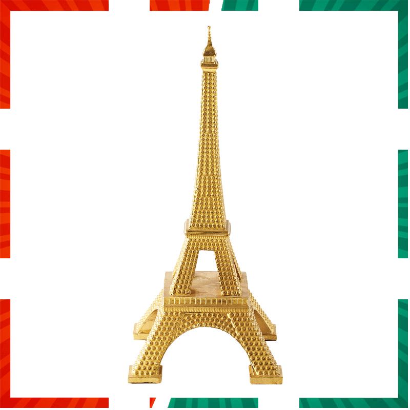 รูปปั้นโพลีเรซิ่น Eiffel Tower รุ่น NY9439701 สีทอง ฟรี ของแถม