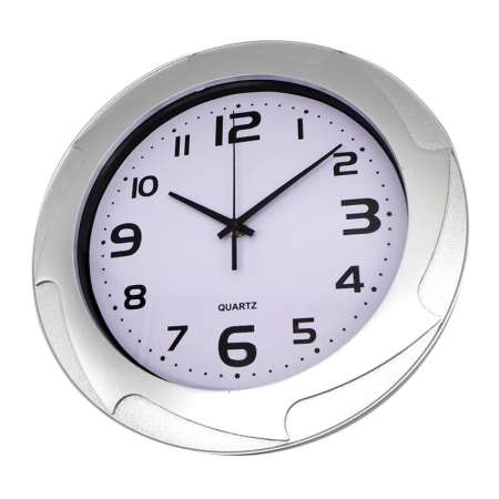 On Clock นาฬิกาติดผนัง นาฬิกาแขวน นาฬิกาบ้าน นาฬิกาสำนักงาน ขนาด12 นิ้ว [เงิน ลายจักร]