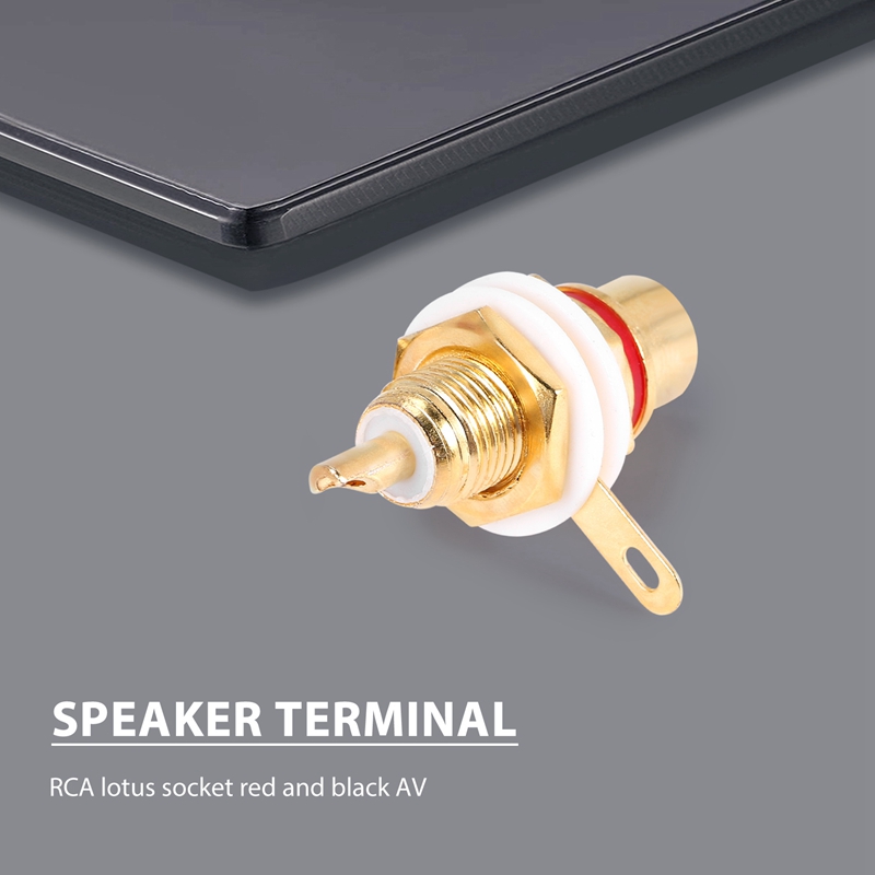 20Pcs Gold Plated RCA Terminal Jack Plug Female Socket Chassis Panel Connector for Amplifier Speaker