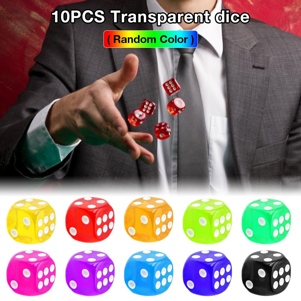 10PCSSet Dice Set Transparent Dice Set For Table Board Games Fine Craft ...