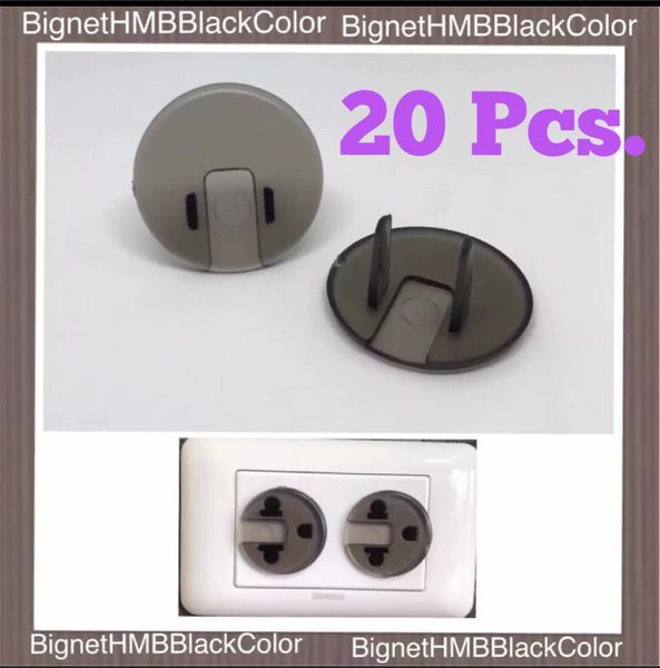 H.M.B. Plug 10  Pcs. ที่อุดรูปลั๊กไฟ Handmade®️ Black Color ฝาครอบรูปลั๊กไฟ รุ่น สีดำใส  10,20,3040,50 Pcs.  สีวัสดุ สีดำ Black color 20 ชิ้น ( 20 Pcs. )