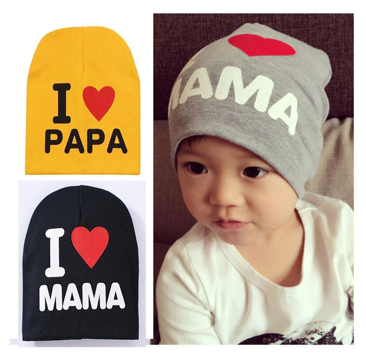 หมวกเด็ก I Love Mama, I Love Papa. 