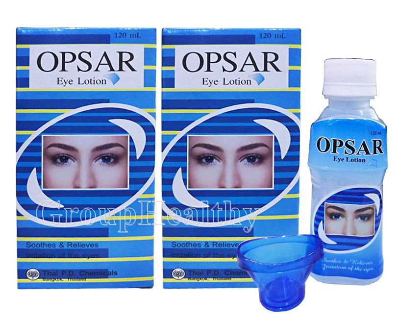 OPSAR Eye Lotion ออฟซ่าร์ น้ำยาล้างตา 120 ML.2 ขวด