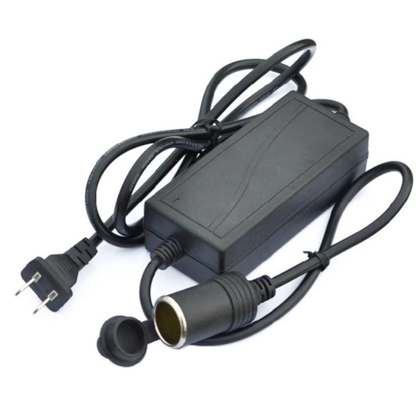 V2 แปลงไฟบ้าน 220V เป็นไฟรถยนย์ 12V DC 220V to 12V 5A Home Power Adapter Car Adapter AC Plug ( Black)