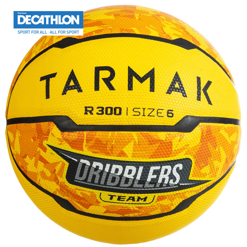 TARMAK ลูกบาสเก็ตบอลสำหรับเด็กผู้หญิง เด็กผู้ชาย และผู้หญิงมือใหม่รุ่น R300 เบอร์ 6 (สีเหลือง)