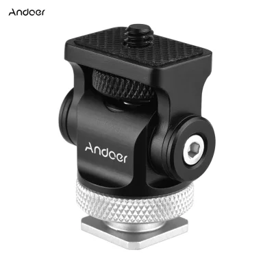 Andoer 360° Rotatable Camera Monitor Cold Shoe Mount Adapter Head with 1/4-inch Interface Allen Wrench for Monitor LED Light Microphone Expansion Mounting