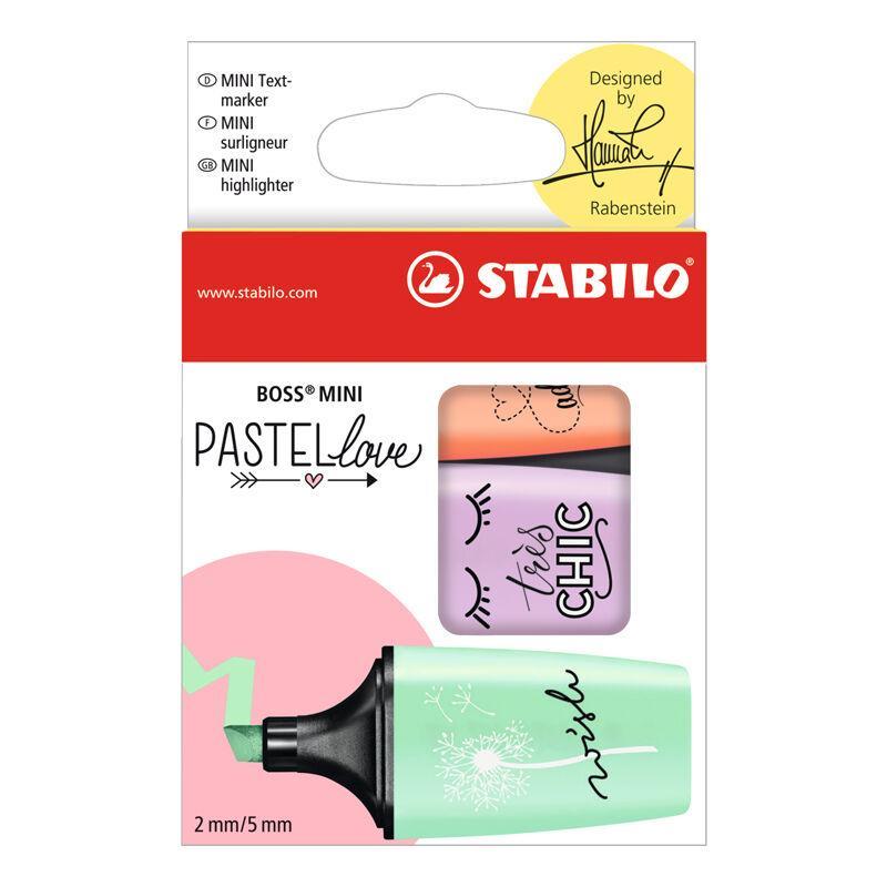 Electro48 STABILO BOSS Mini Pastellove ปากกาเน้นข้อความ 07/03-47 แพ็ค 3 สี