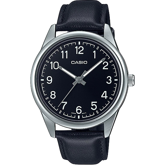 Casio นาฬิกาข้อมือผู้ชาย หน้าปัดใหญ่ สายหนัง รุ่น MTP-V005