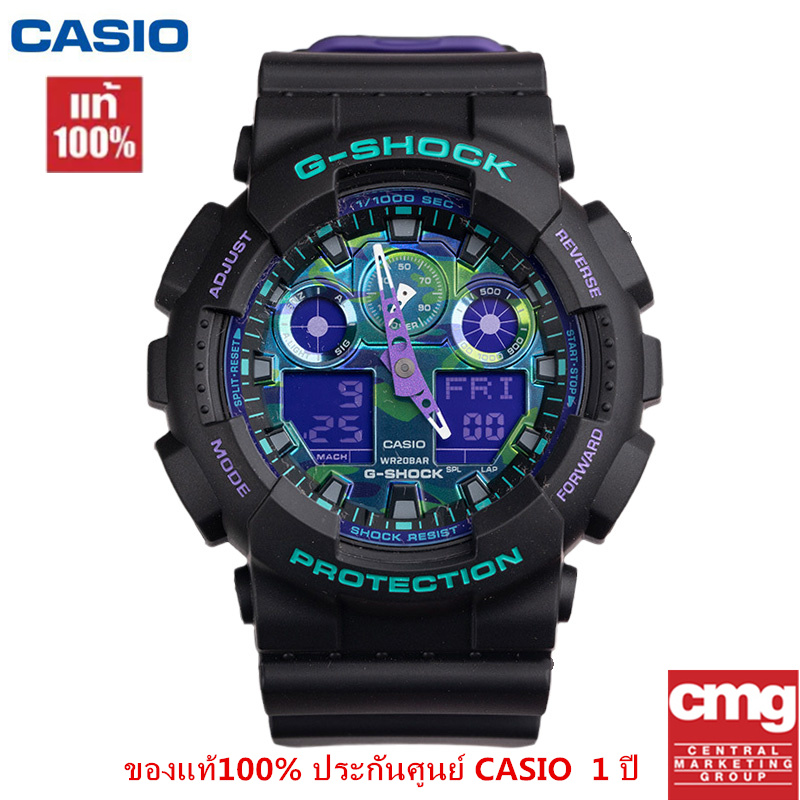 Casio G-shock watch แท้100% รุ่น GA-100BL-1A นาฬิกาข้อมือชาย นาฬิกาข้อมือสุภาพสตรี ของแท้💯%จัดส่งพร้อมกล่องคู่มือใบประกันศูนย์CMG 1ปี💯% กันน้ำ 100%
