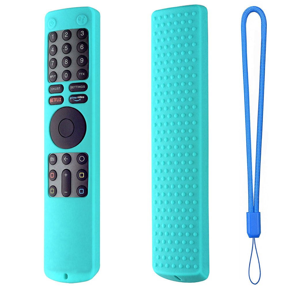 Hiqueen Silicone Remote Control Case With Lanyard Shockproof Protector Cover Compatible For Xiaomi Xmrm-010 Tv Remote Control
