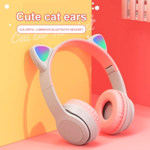 สินค้า หูฟังหูแมว MZ-P47 หูฟังแมว หูฟังเกมมิ่งแบบครอบไร้สาย หูฟังแมวมีไฟ หูฟังแมวBlth 5.0 หูฟังแมวน่ารัก