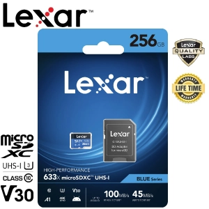 สินค้า Lexar 256GB Micro SDXC 633x High Performance with SD Adapter