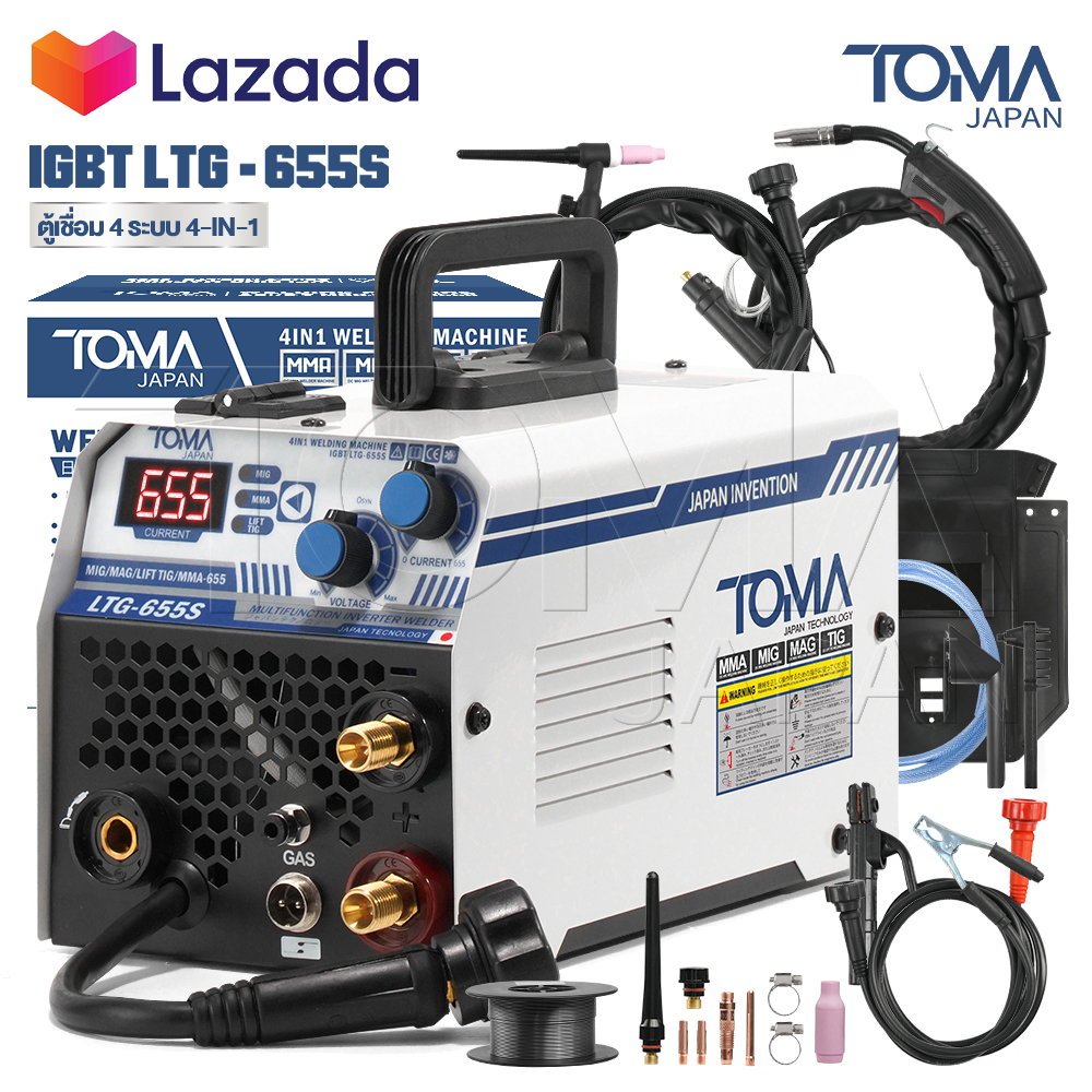 TOMA JAPAN ตู้เชื่อม MIG ตู้เชื่อมไฟฟ้า 4 ระบบ 4-in-1 รุ่น LTG-655S มี ...