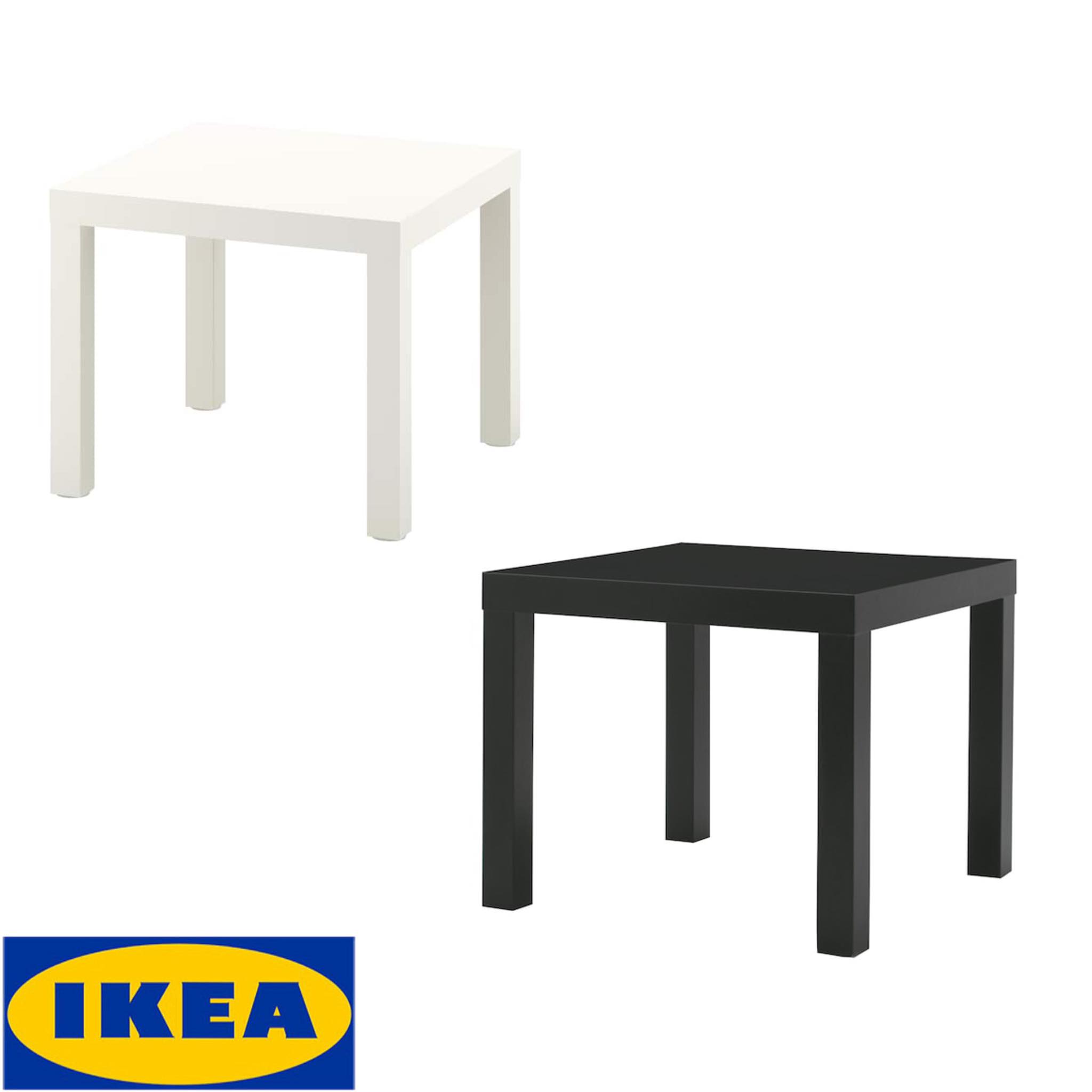 IKEA ของแท้ LACK ลัค โต๊ะข้าง, ขาว,ดำ 55x55 ซม.