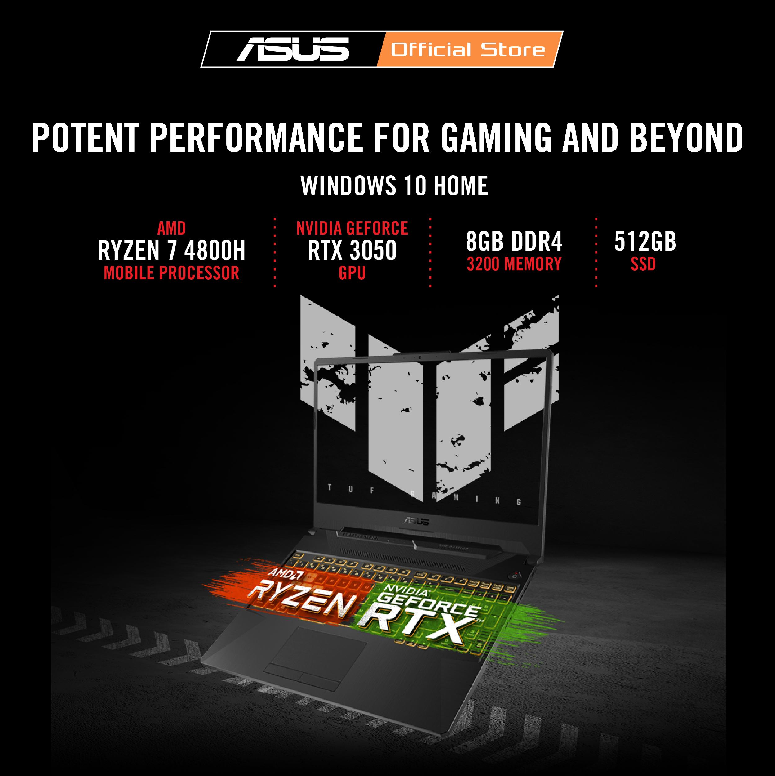 ASUS TUF Gaming A17 (2022) Gaming Laptop, 17.3” 144Hz FHD IPS-Type Display,  AMD Ryzen 7 6800H CPU, GeForce RTX 3060 GPU, 16GB DDR5, 512GB PCIe SSD