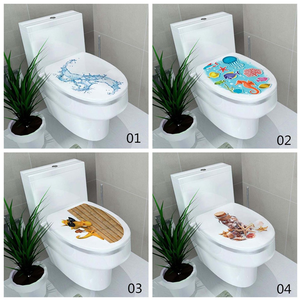 Stiker Vinyl Cover Dudukan Toilet Ukuran 32x39cm Anti Air Dapat Dilepas Untuk Dekorasi Kamar