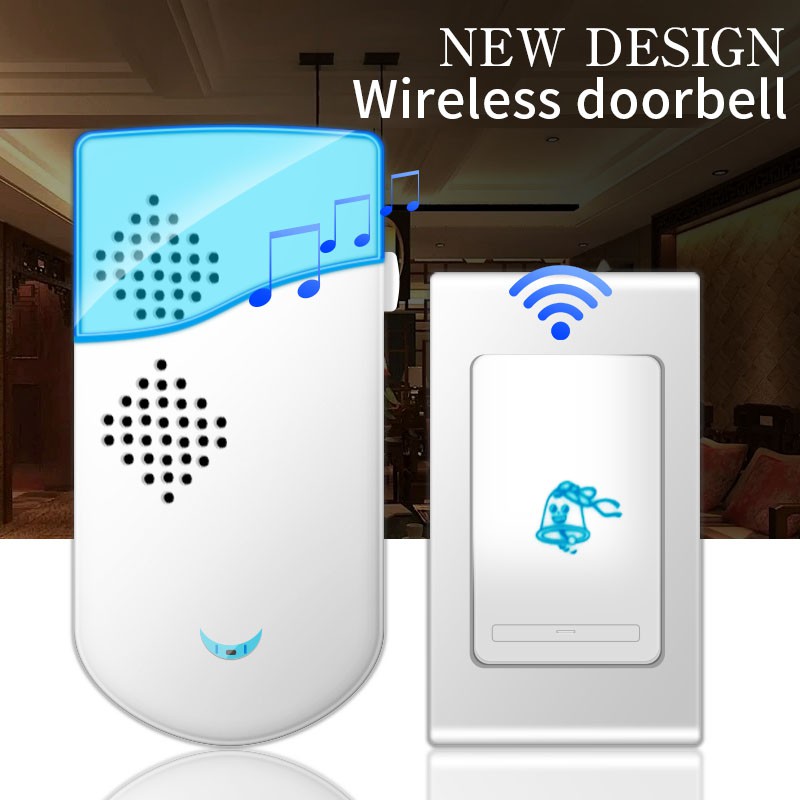 กริ่งไร้สาย กระดิ่งไร้สาย กระดิ่งบ้าน ออดไร้สาย กริ่งประตูไร้สาย Wireless Doorbell มี 36 ริงโทน กันน้ำ กันฝุ่น ด