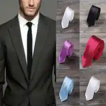 ภาพขนาดย่อของภาพหน้าปกสินค้าเนคไท Slim Necktie Tie Wedding Classic Jacquard Woven Solid Color Plain Skinny Silk จากร้าน Soya&Than Shop บน Lazada ภาพที่ 3