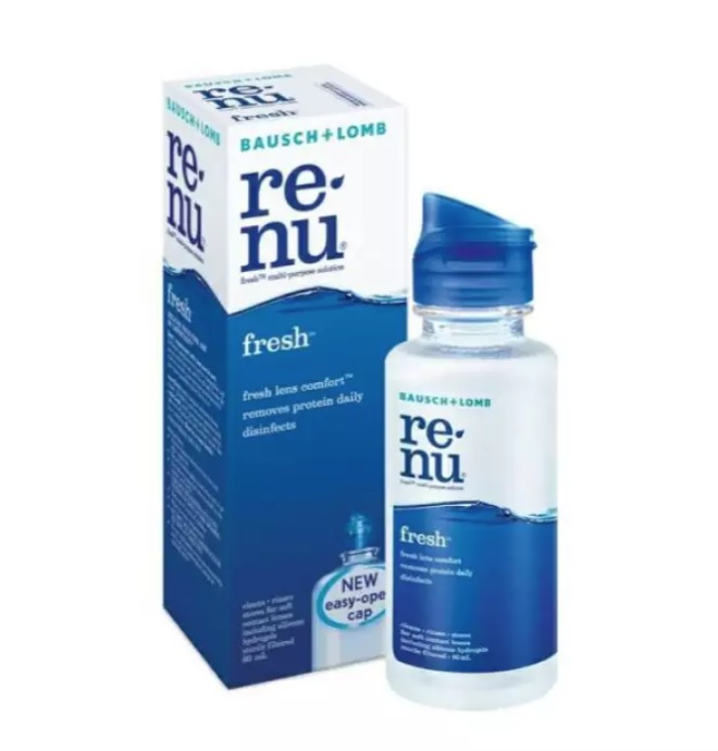 (ของแท้/พร้อมส่งกดเลย) Renu Fresh Multi Purpose Solution 60 ml รีนิว เฟรช น้ำยาล้างคอนแทคเลนส์ *1ชิิ้น รหัสสินค้า 038 HelloBeautyCenter