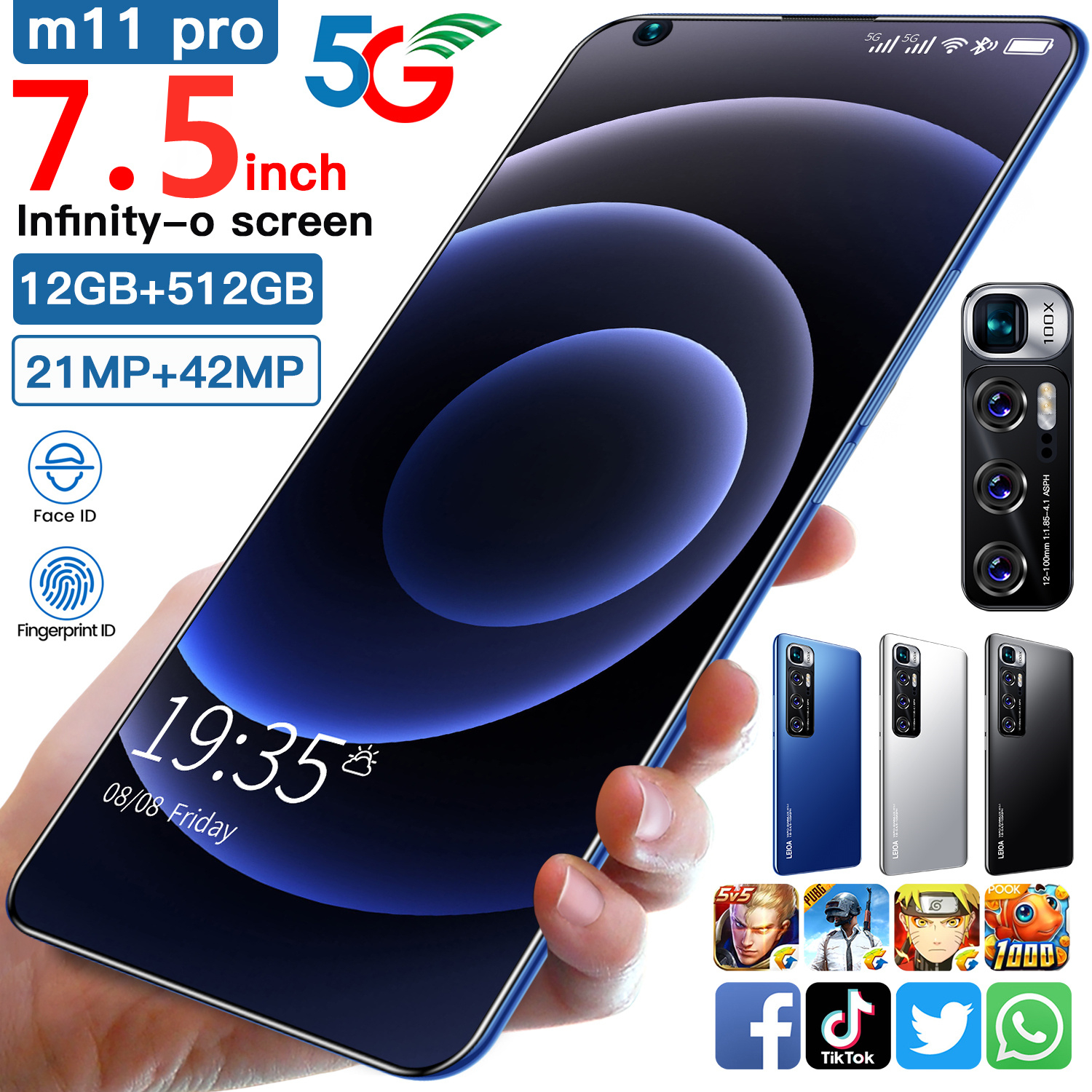 Samsung Mate11 /S30U smartphone โทรศัพท์ราคาถูก สมาร์ทโฟนหน่วยความจำ 512Gจอ 7.5นิ้วHD เต็มหน้าจอ แบตเตอรี่ 5800mAh ถ่ายภาพ โทรสัพราคาถูก ชาร์จไว ชมภาพยนต์เก