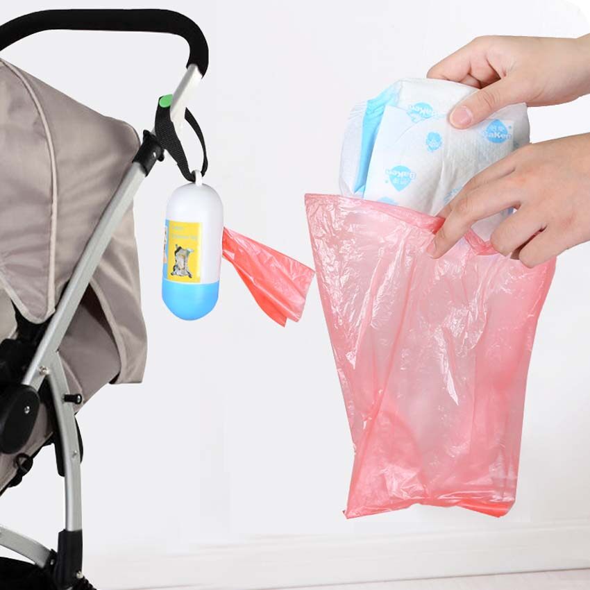 Creative Diaper Nappy Bags Portable Plastic Diaper Bags with Carry Box Convenient Outdoor Baby Care Product Diaper Storage Discard Bag
