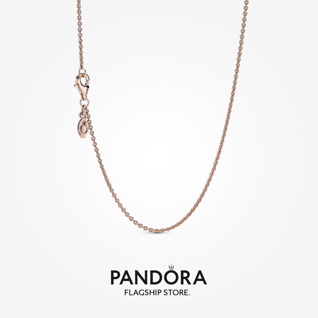 Pandoras 14k Rose Gold Plated Classic Cable Chain (45cm) tuodeng76
