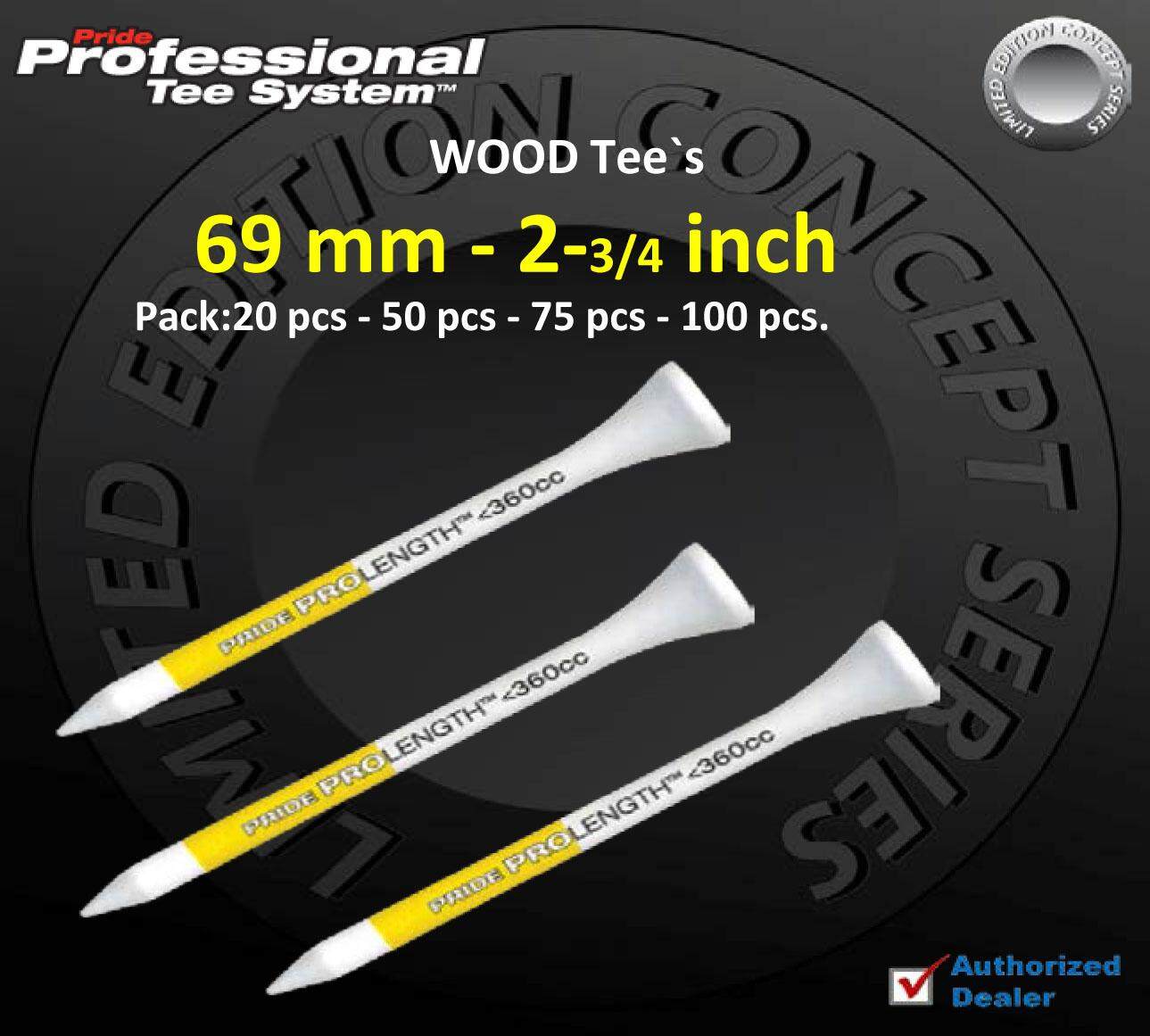 Golf Pride Professional Pts Wood Tee 69 Mm/ 2-3/4 Inch ( Pack: 20-50-75-100 Pcs ). 