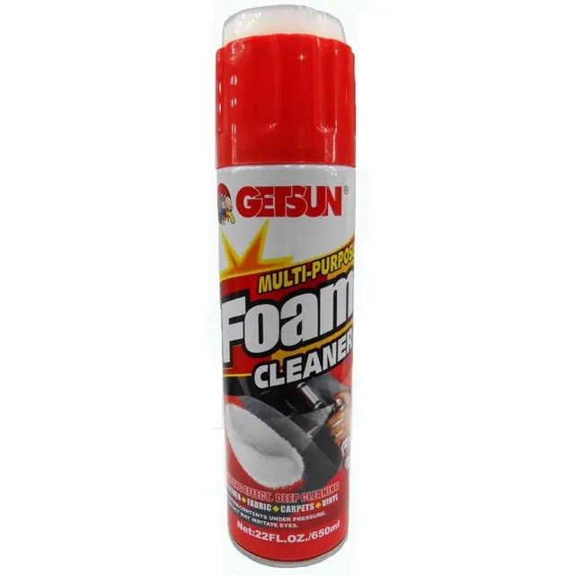 Getsun Foam Cleaner สเปย์โฟมขจัด โฟมทำความสะอาด เบาะผ้า พรม ไวนิล โฟมซักเบาะรถ โฟมซักเบาะผ้า โฟมซักเบาะ สเปรย์โฟมทำความสะอาดอเนกประสงค์ ทำความสะอาดเบาะ กระเป๋าแบรนด์เนม รองเท้าหนัง แถมฟรี !!! ผ้าไมโครไฟเบอร์ 1 ผืน T0128